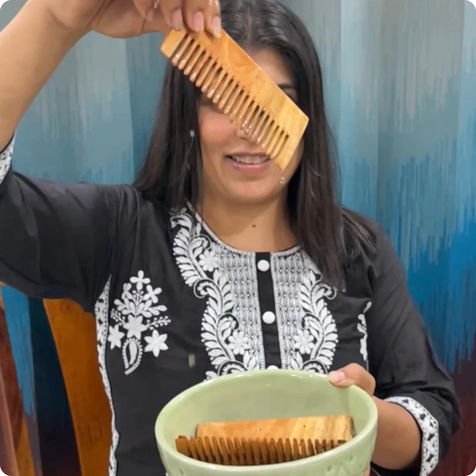 Kacchi Neem Comb - Wooden Comb for Men & Women - 1pc - grandmaasecret.net