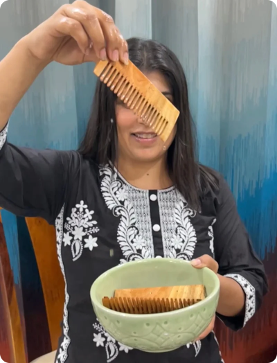 Hair Oil with Neem Comb - Natural Hair Care Combo - grandmaasecret.net