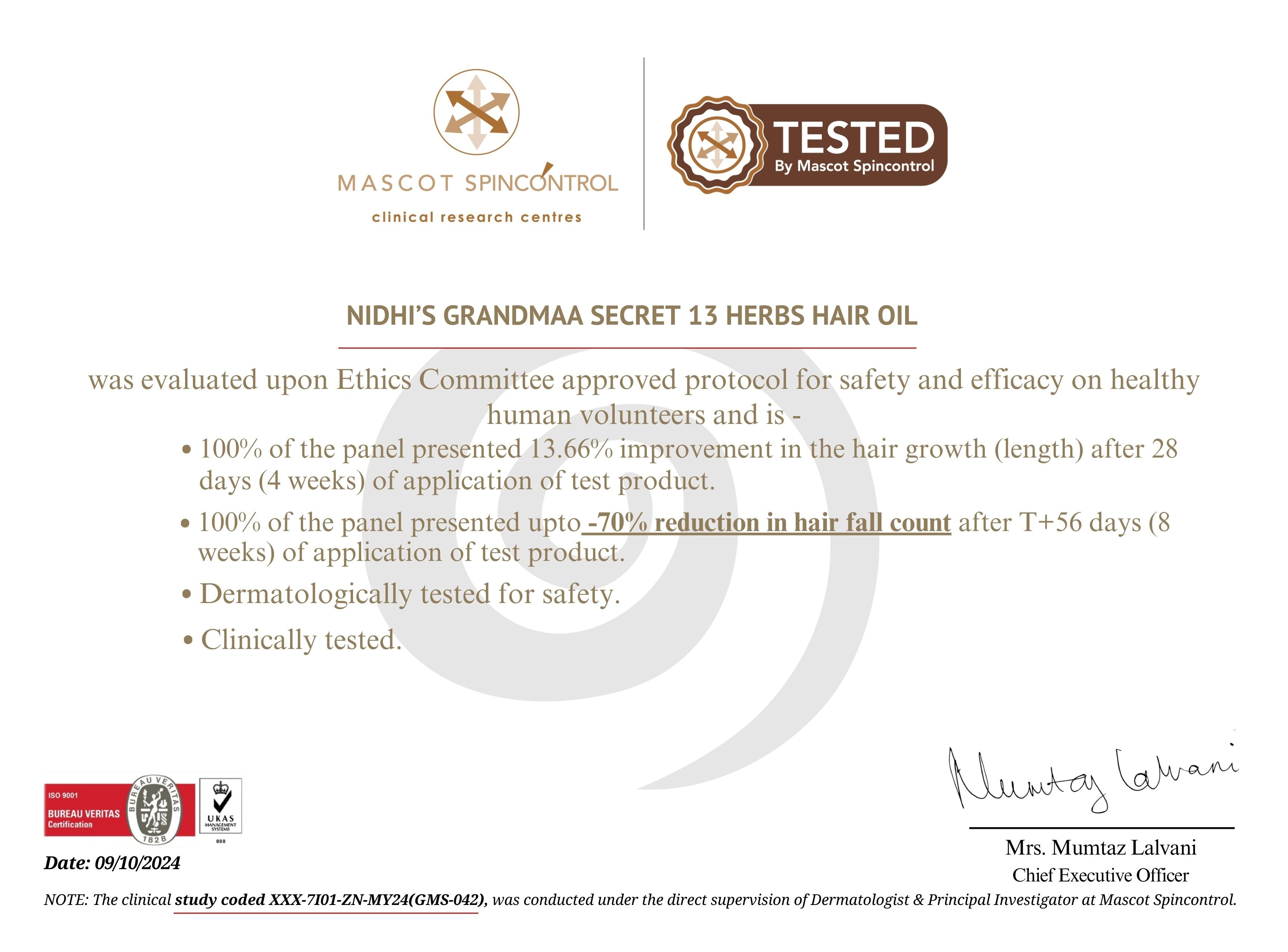 nidhi's grandmaa secret 13 herbs hair oil