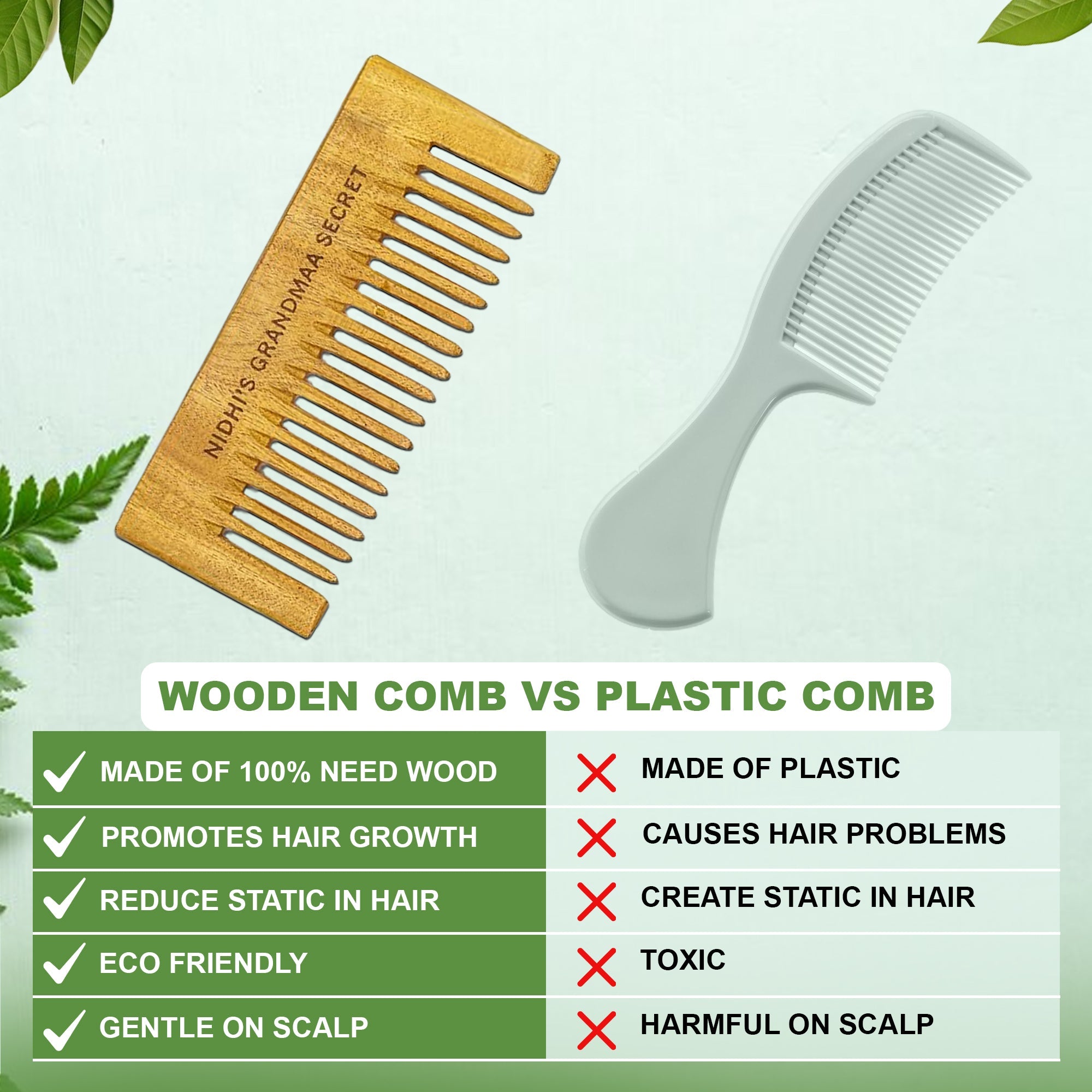 Hair Oil with Neem Comb - Natural Hair Care Combo - grandmaasecret.net
