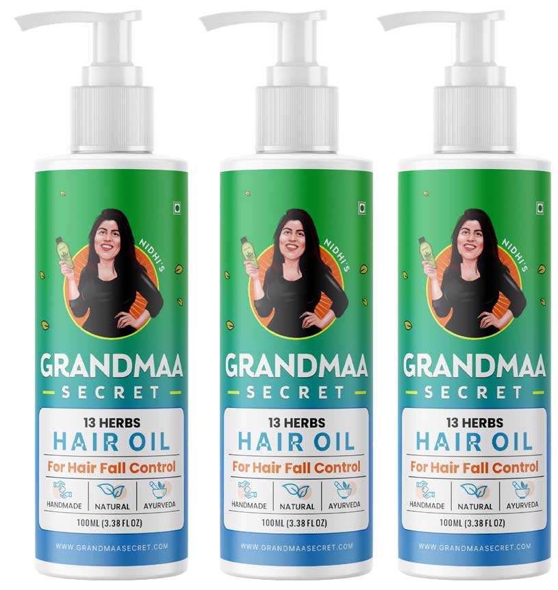 13 Herbs Hair Oil for Hair Fall Control - 100mL - grandmaasecret.com