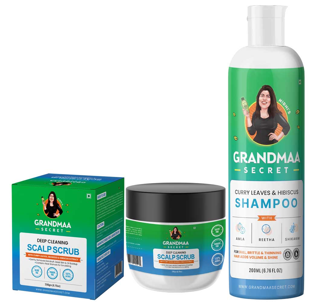 Dandruff Control Combo with Scalp Scrub and Sulfate Free Shampoo - grandmaasecret.com