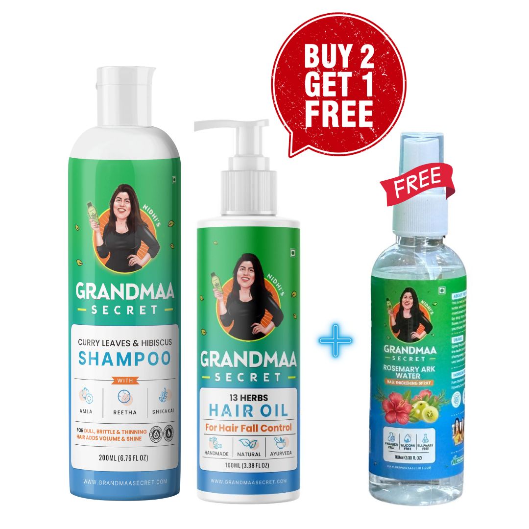 13 Herbs Hair Oil+Shampoo+Rosemary Ark Combo - Special April Offer - grandmaasecret.com
