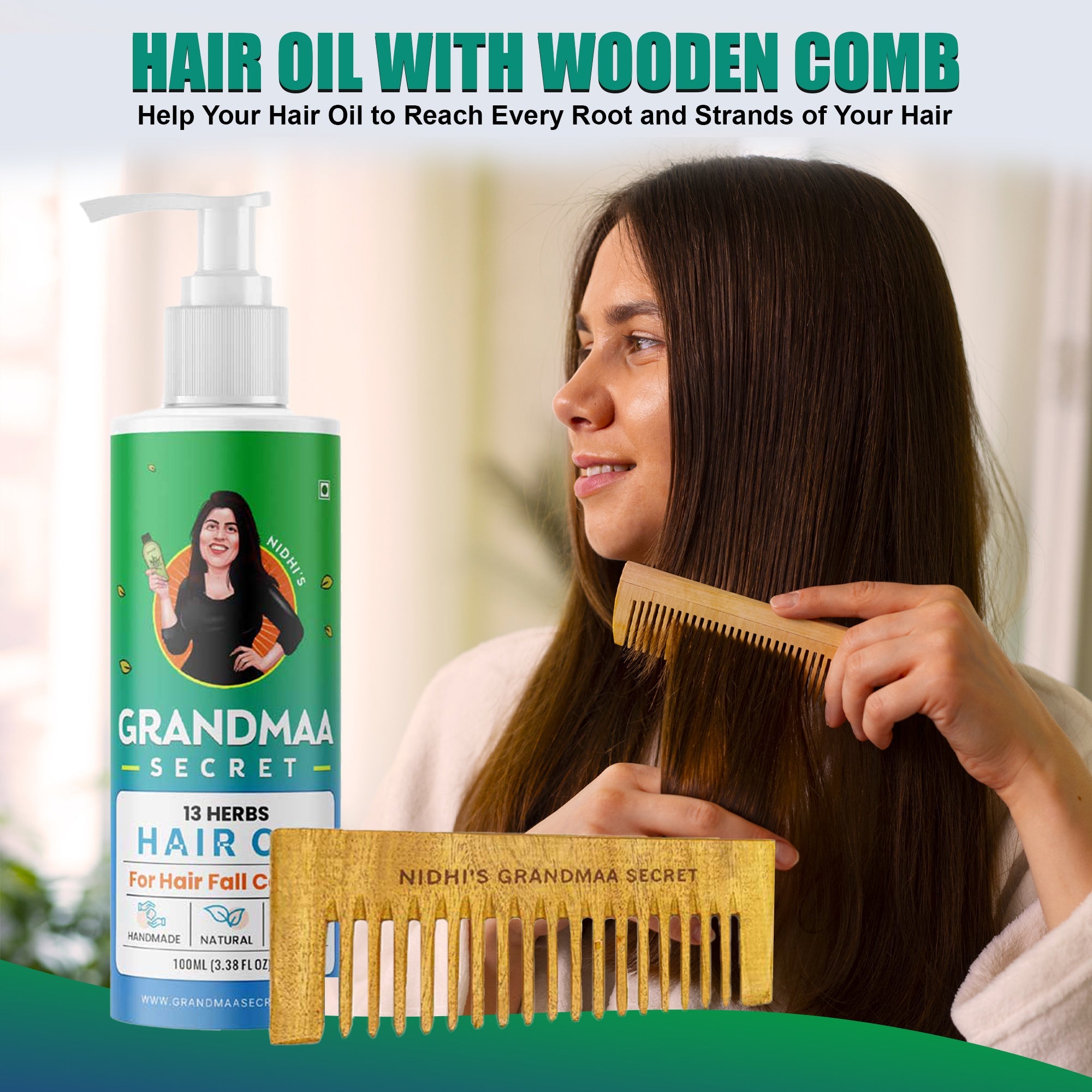 Hair Fall Control Combo with Hair Oil, Shampoo, Scalp Scrub, Neem Comb - grandmaasecret.com