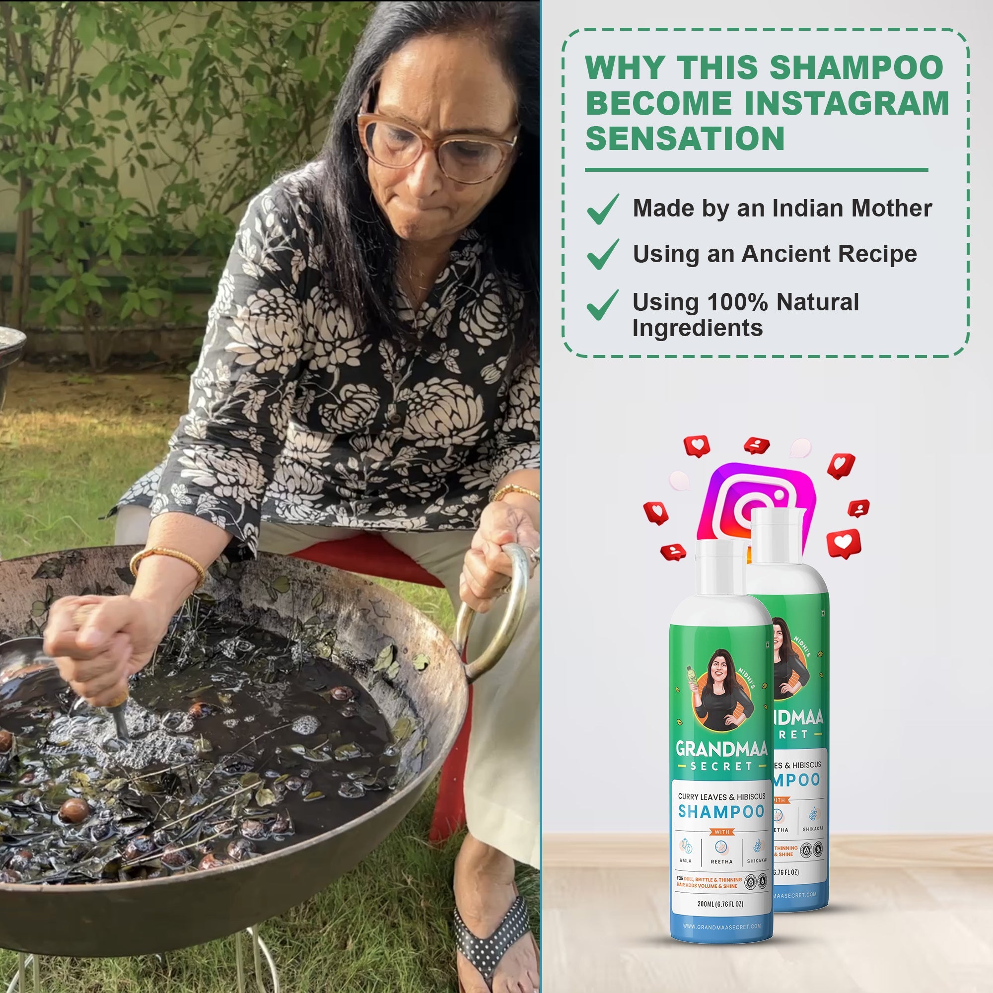 Shampoo & Conditioner Combo for Hair Fall Control - grandmaasecret.com