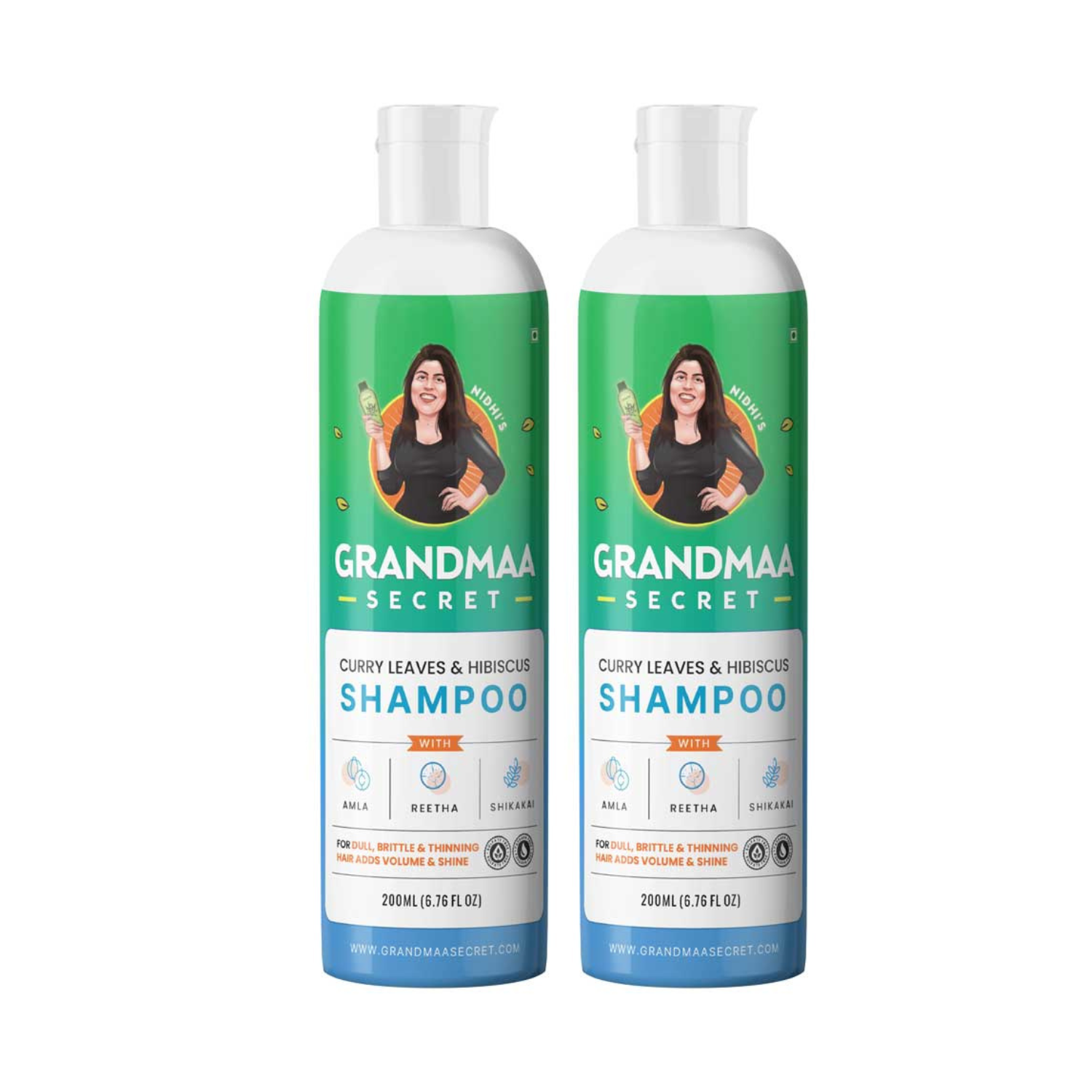 Curry Leaf and Hibiscus Shampoo for Hair Fall Control - 200mL - grandmaasecret.com