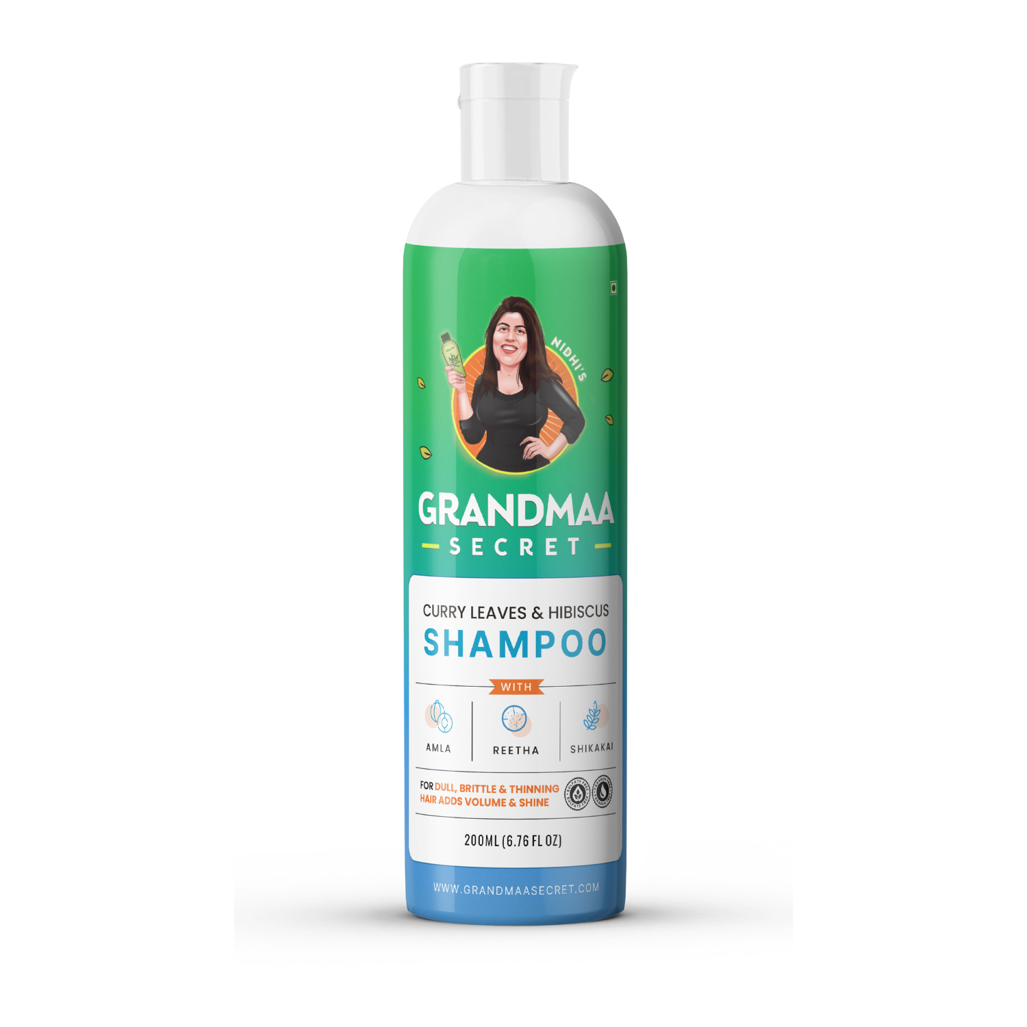 Curry Leaf and Hibiscus Shampoo for Hair Fall Control - 200mL - grandmaasecret.com